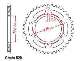 Зірка задня Sunstar для Yamaha XJ600 Diversion