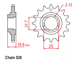 Звезда передняя Sunstar 3A215