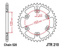 Зірка задня оригінал HONDA XR-250 BAJA, CRF250, CRM250, XL250