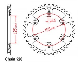 Звезда задняя легкосплавная Sunstar 5-3559-53BK черная