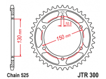 Звезда задняя JT JTR300.46