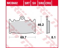 Колодки гальмові синтетичні TRW LUCAS MCB602SV