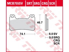 Колодки гальмівні TRW LUCAS MCB755SV