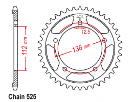 Звезда задняя Sunstar 1-4483-43