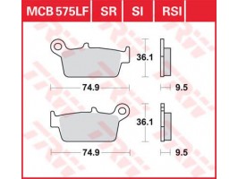 Колодки гальмівні TRW LUCAS MCB575 Honda XR / Kawasaki KLX / Suzuki DR-Z400