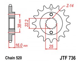 Звезда передняя JTF 736.15