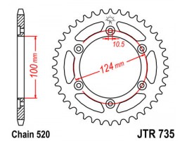 Звезда задняя JTR735.41