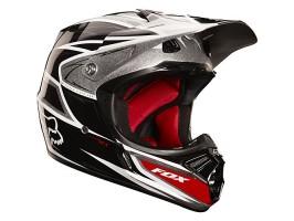 Мотошолом FOX V3 RACE helmet чорно-сріблястий