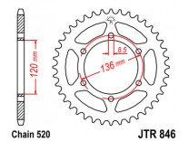 Звезда задняя JTR846.45