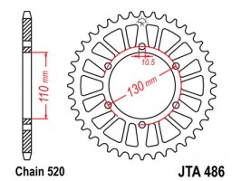 Звезда задняя легкосплавная JTA 486.47