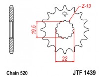 Зірка передня JT JTF1439.13