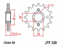 Звезда передняя JTF 339.16
