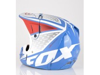 Мотошолом кросовий FOX V4 REED OUTDOOR REPLICA helmet біло-червоно-синій