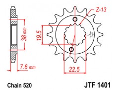 Звезда передняя JTF 1401.14