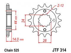 Звезда передняя JTF 314-16