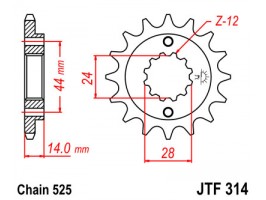 Зірка передня JTF 314-16