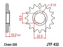 Звезда передняя JTF 432.13