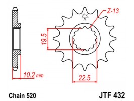 Звезда передняя JTF 432.14