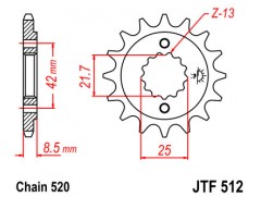 Звезда передняя JTF 512.16