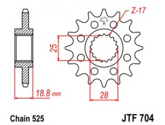 Зірка передня JT Sprockets для BMW F650GS / F700GS / F800GS