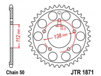 Звезда задняя для мотоцикла Yamaha YZF-R6 (99-02)