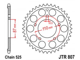 Звезда задняя JTR807-45