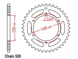 Зірка задня Sunstar для Yamaha MT-03 (06-12)