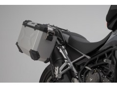 МОТОКОФРИ TRAX ADV 45/37Л З КРІПЛЕННЯМИ ДЛЯ Triumph Tiger 900/GT/Rally/Pro срібний.