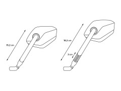 ДЗЕРКАЛА SW-MOTECH SPORT M10X1.25 ПРАВ/ЛЕВ РЕГУЛЮВАНІ КОРОТКІ